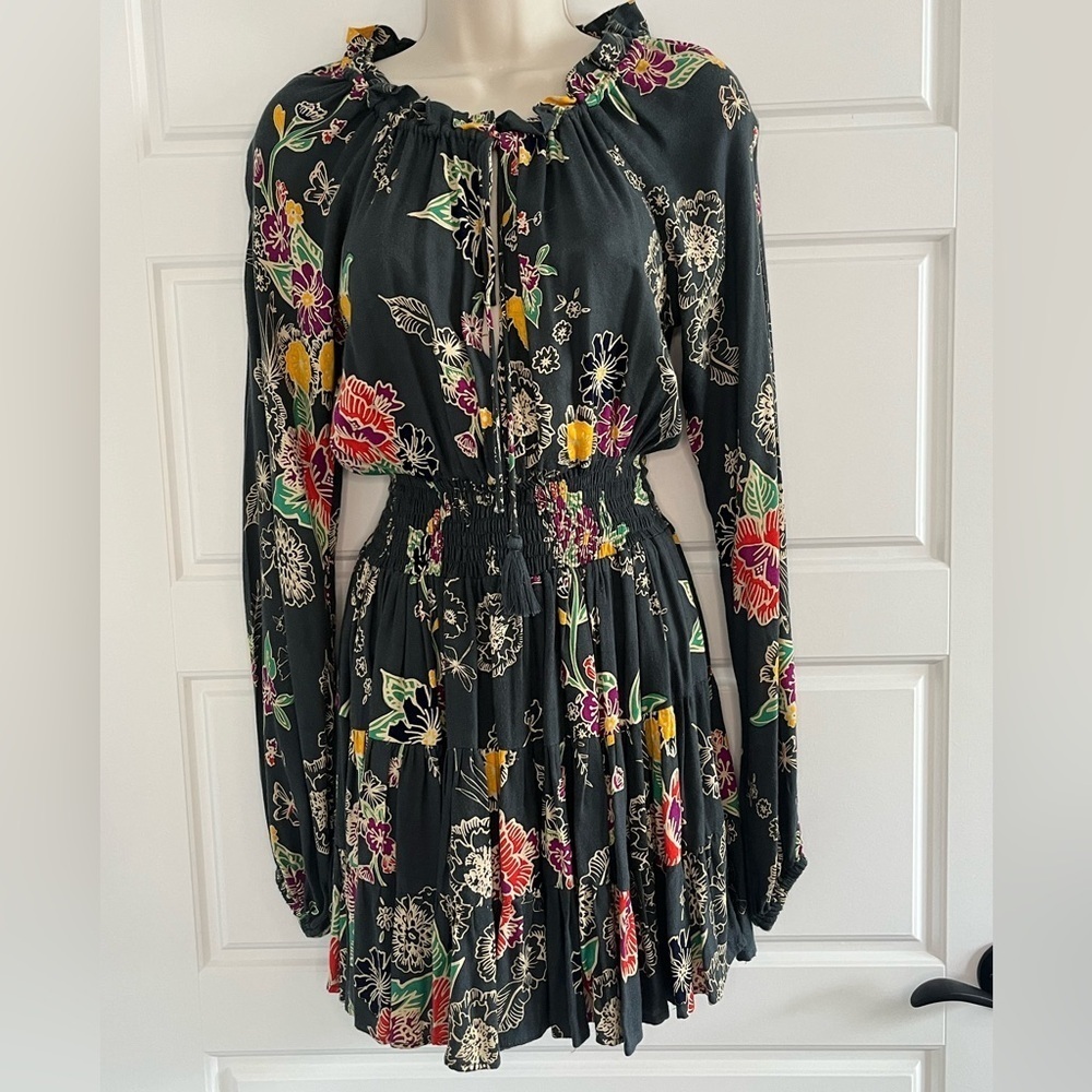 Cleobella Hadley Floral Smocked Mini Dress Boho Feminine Romantic Size XS - Picture 1 of 14